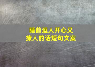 睡前逗人开心又撩人的话短句文案