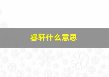 睿轩什么意思