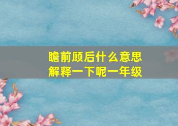 瞻前顾后什么意思解释一下呢一年级