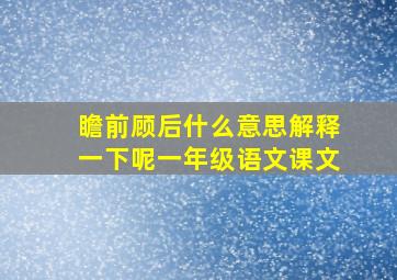 瞻前顾后什么意思解释一下呢一年级语文课文