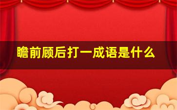 瞻前顾后打一成语是什么