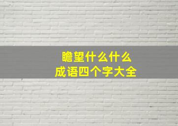 瞻望什么什么成语四个字大全