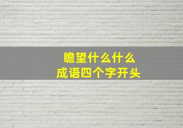 瞻望什么什么成语四个字开头