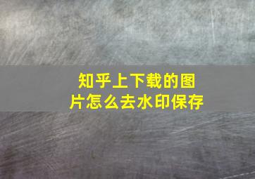 知乎上下载的图片怎么去水印保存