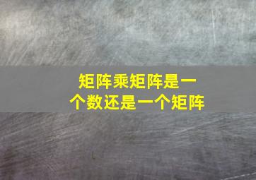 矩阵乘矩阵是一个数还是一个矩阵