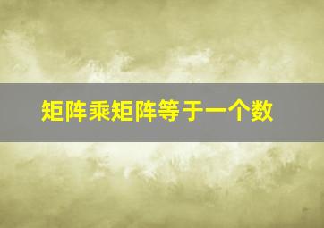 矩阵乘矩阵等于一个数