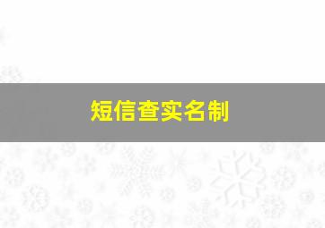 短信查实名制