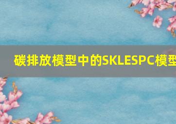 碳排放模型中的SKLESPC模型