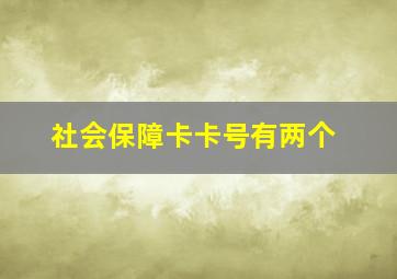 社会保障卡卡号有两个