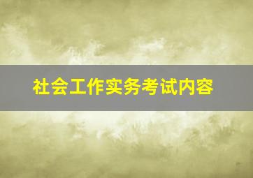 社会工作实务考试内容