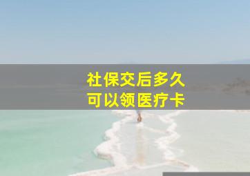 社保交后多久可以领医疗卡