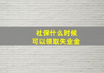 社保什么时候可以领取失业金