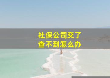 社保公司交了查不到怎么办