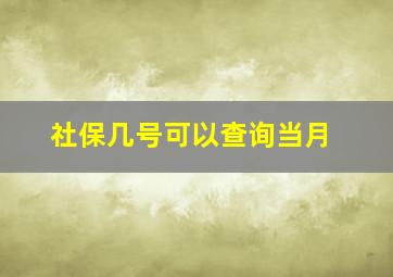 社保几号可以查询当月