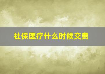 社保医疗什么时候交费