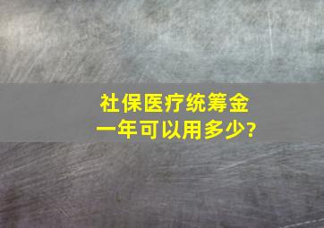 社保医疗统筹金一年可以用多少?