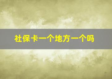 社保卡一个地方一个吗