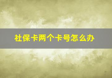 社保卡两个卡号怎么办