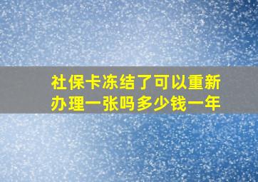 社保卡冻结了可以重新办理一张吗多少钱一年