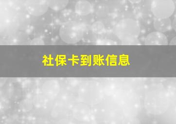 社保卡到账信息