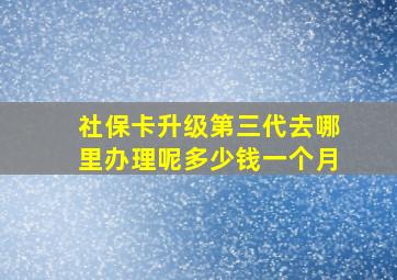 社保卡升级第三代去哪里办理呢多少钱一个月