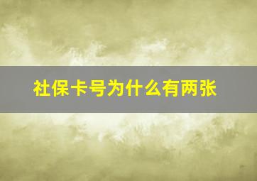 社保卡号为什么有两张