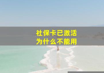 社保卡已激活为什么不能用