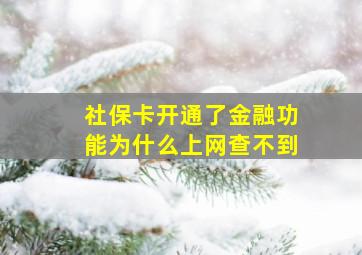 社保卡开通了金融功能为什么上网查不到