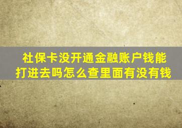 社保卡没开通金融账户钱能打进去吗怎么查里面有没有钱