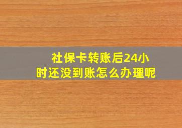 社保卡转账后24小时还没到账怎么办理呢