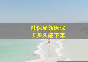 社保局领医保卡多久能下来