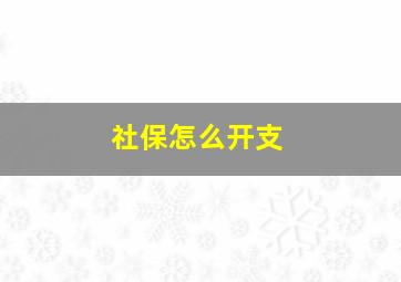 社保怎么开支