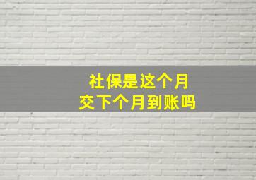 社保是这个月交下个月到账吗