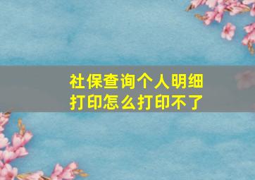 社保查询个人明细打印怎么打印不了