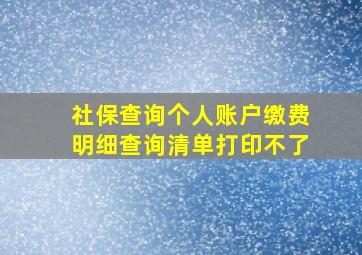 社保查询个人账户缴费明细查询清单打印不了