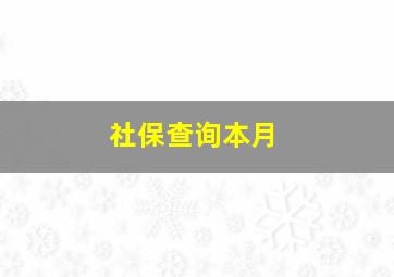 社保查询本月