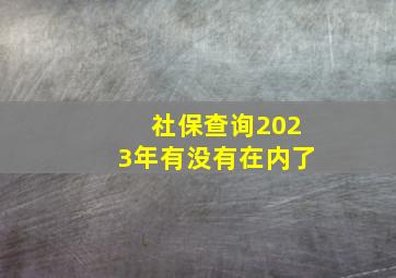 社保查询2023年有没有在内了