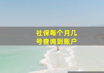 社保每个月几号查询到账户