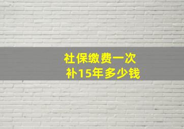 社保缴费一次补15年多少钱