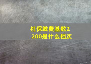 社保缴费基数2200是什么档次