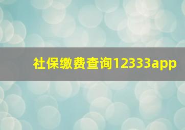 社保缴费查询12333app