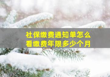 社保缴费通知单怎么看缴费年限多少个月