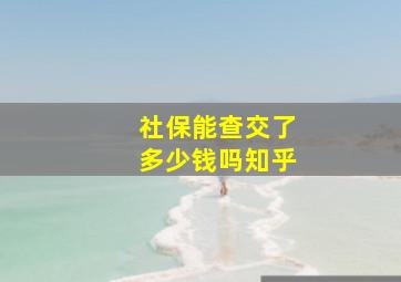 社保能查交了多少钱吗知乎