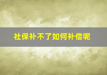 社保补不了如何补偿呢