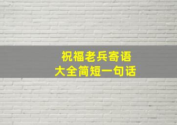 祝福老兵寄语大全简短一句话