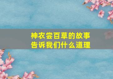 神农尝百草的故事告诉我们什么道理