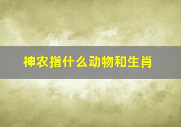 神农指什么动物和生肖