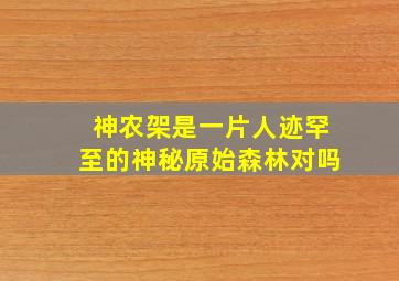 神农架是一片人迹罕至的神秘原始森林对吗