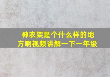 神农架是个什么样的地方啊视频讲解一下一年级