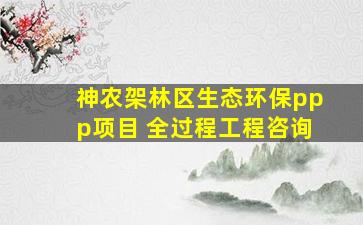 神农架林区生态环保ppp项目 全过程工程咨询